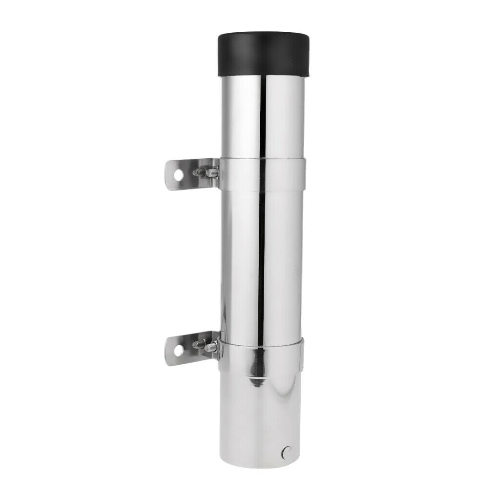 Marine Stainless Steel Side Mounted Fishing Rod Bracket Black Rubber Insert