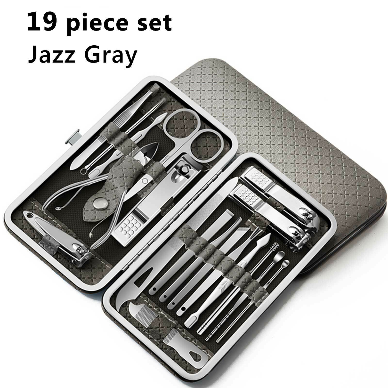 19Pcs Pedicure And Manicure Cleaner Nail Clippers Stainless Steel Beauty Set GY