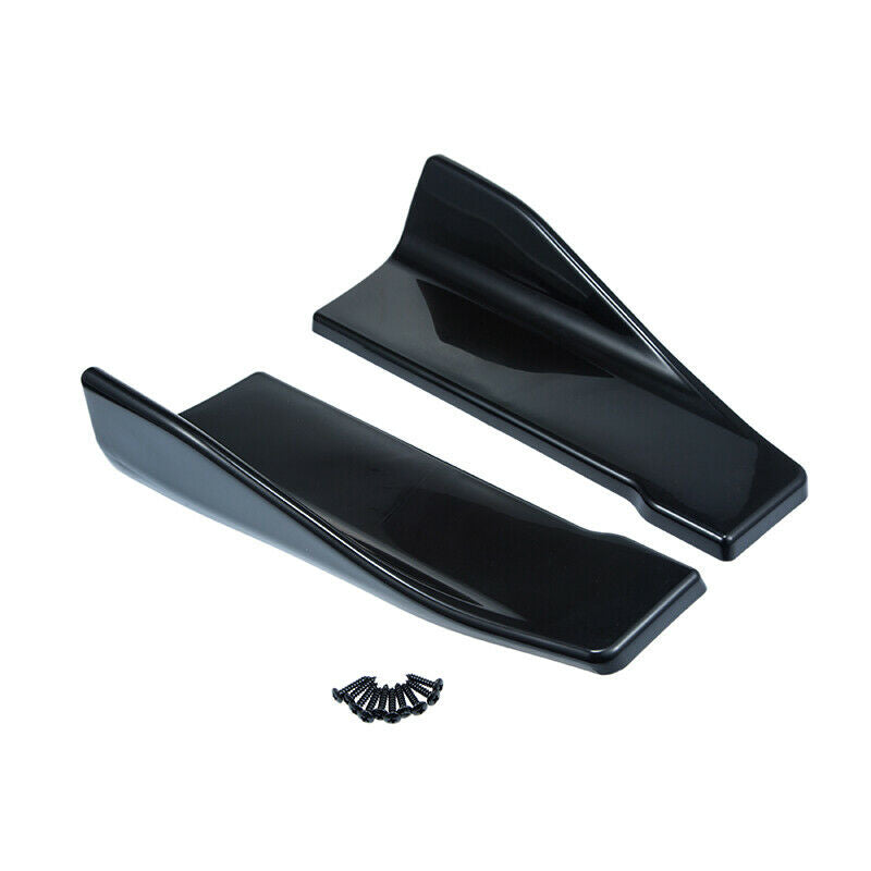 Pair Car Bumper Spoiler Rear Lip Canards Diffuser Wrap Angle Shovel Side Skirt