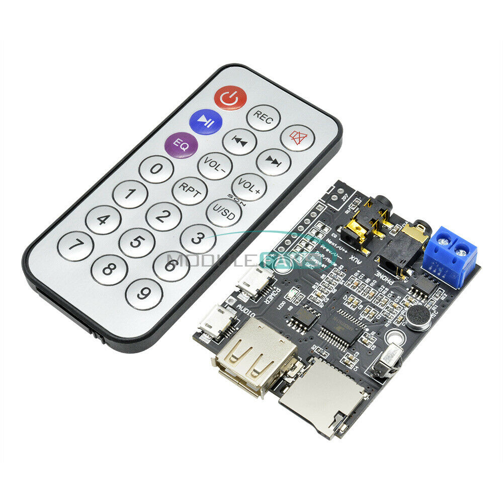 MP3+WMA +WAV Decoder Board 2W Amplifier TF Card Audio AUX WITH IR Remote Control