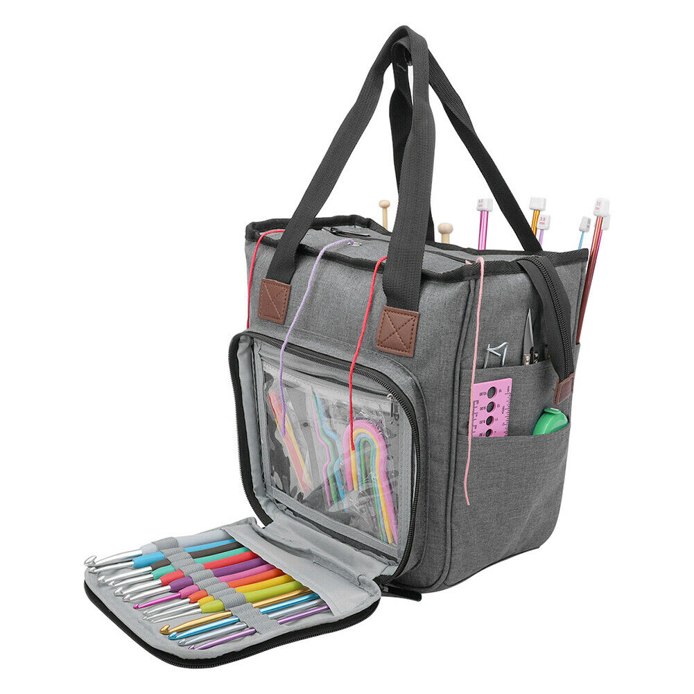 Crochet Hooks Storage Bag Knitting Yarn Thread Sewing Tool Needle Organizer @