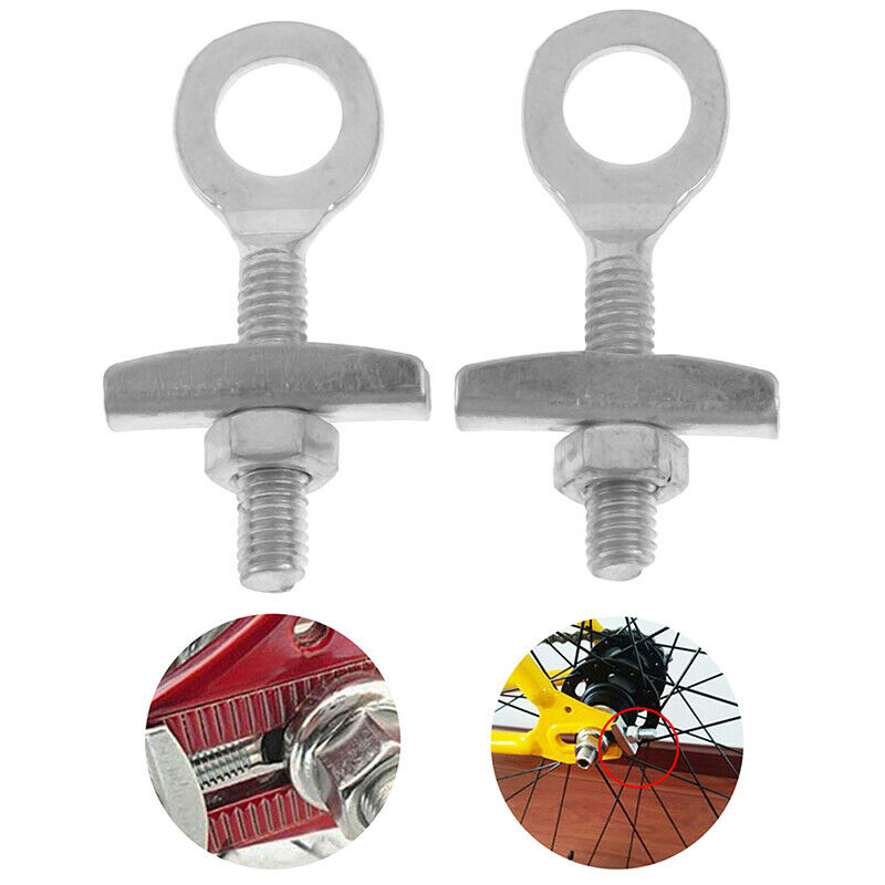2PCS Fixed Gear Bicycle Chain Adjust Bolt Commuting Bike Chain Tensioner OZABDD