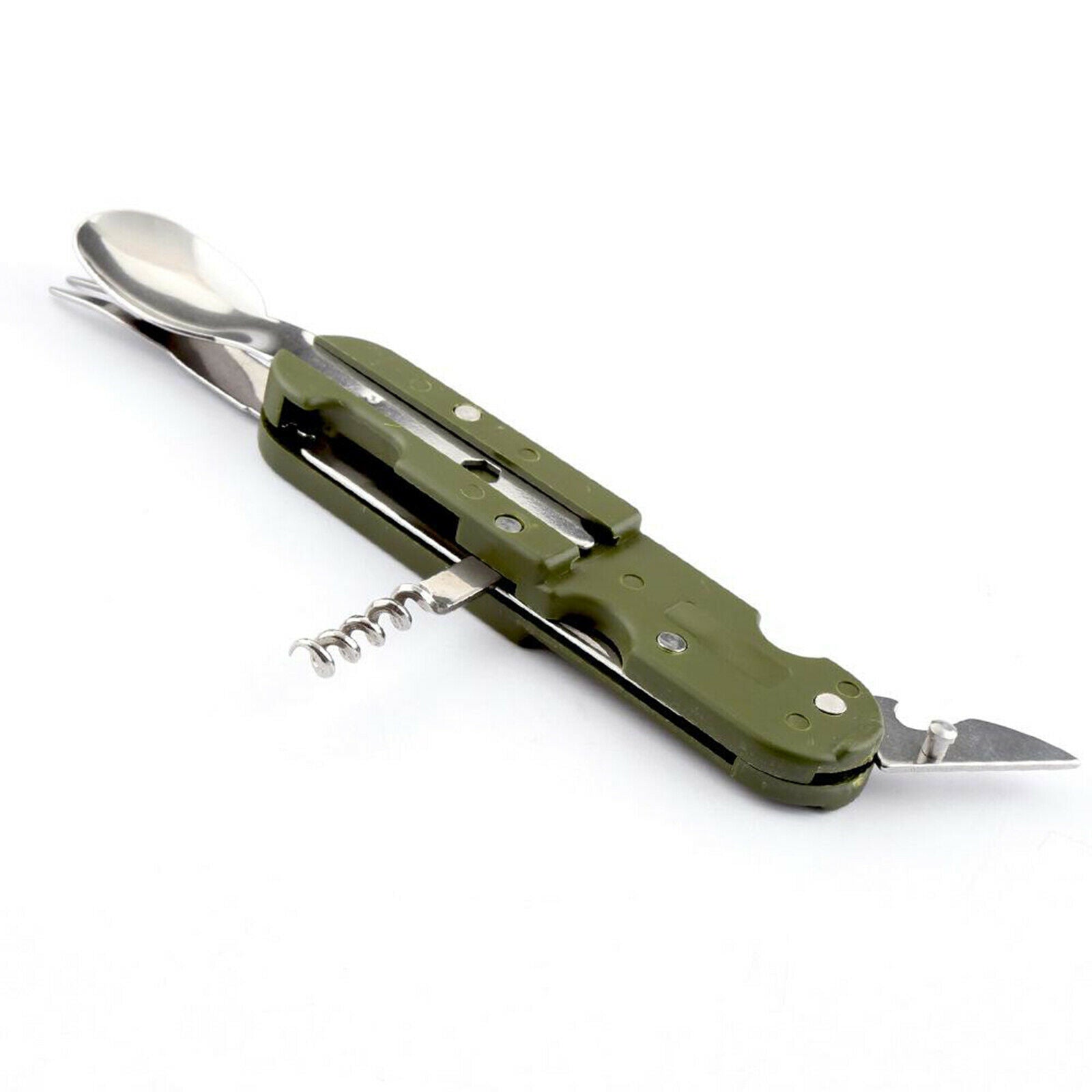 Multi-Function Portable Camping Tool, 4 in 1 Stainless Steel Fork Spoon Outdoor