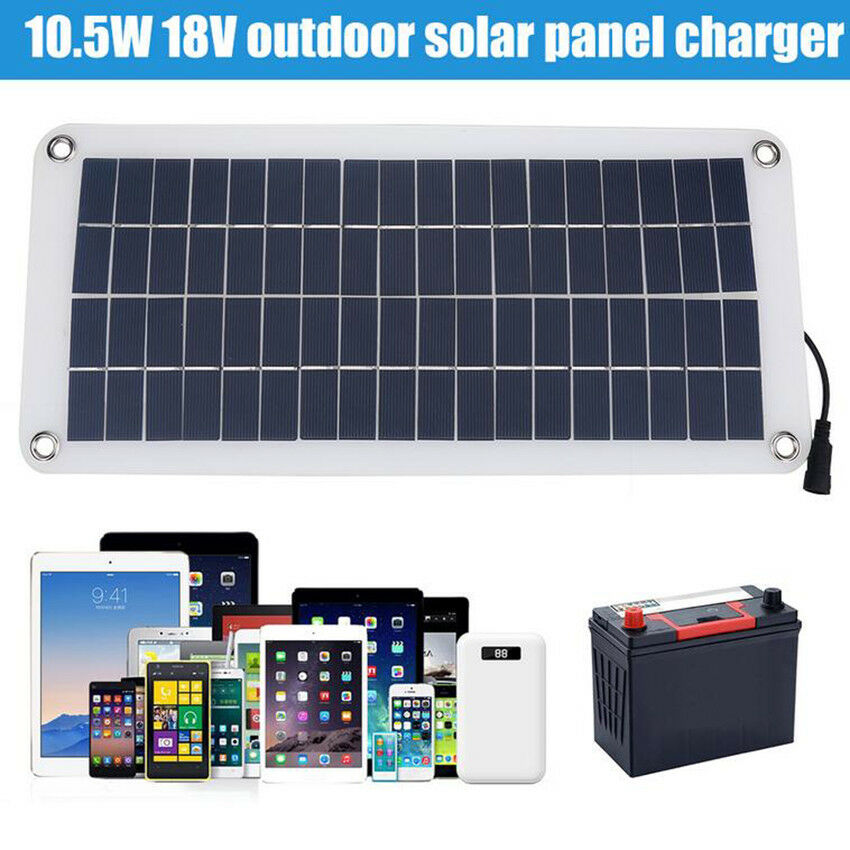 10.5W 18V Car Phone Solar Panel Charger For Car/Boat/Motor Battery New