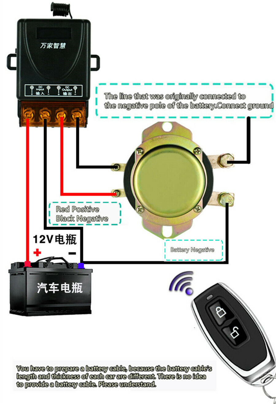 12V Electromagnetic Wireless Remote Control Battery Switch Master Kill System