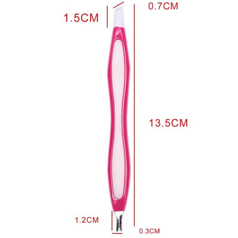 2in1 Nail Tips Buffer File Cuticle Trimmer Cuticle Pusher Remover Nail Tool-Y1