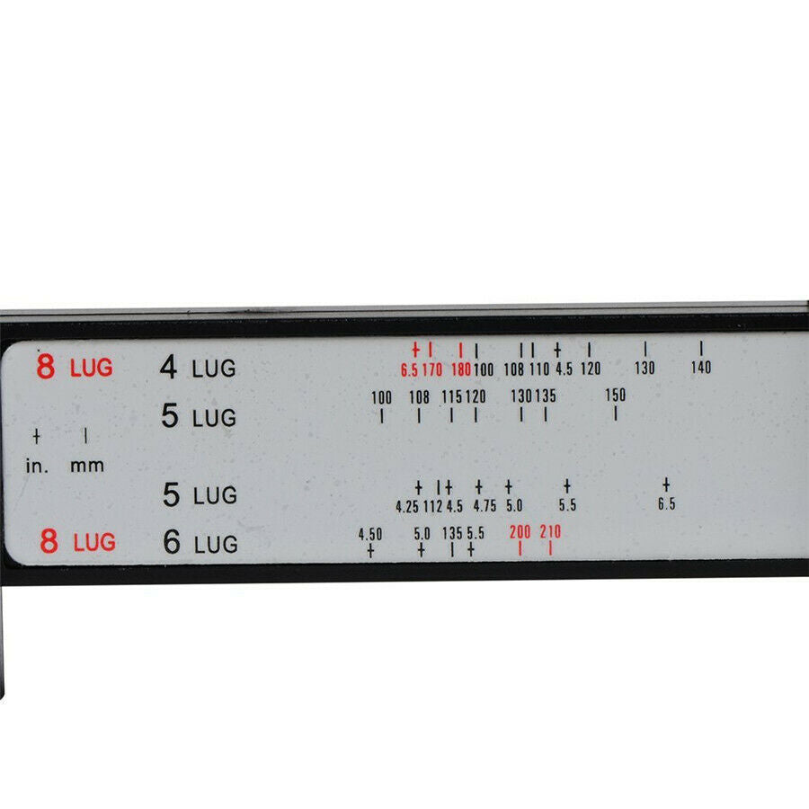 Precise Car Truck SUV Tire Bolts Rims Size Gauge PCD Ruler Measuring 4 5 6 8 Lug