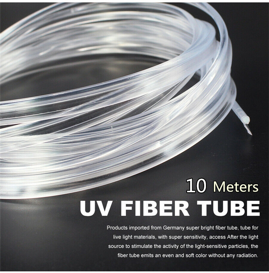 8x12in1 RGB LED 10M Car Interior Decor EL Fiber Optical Strip Light App Control