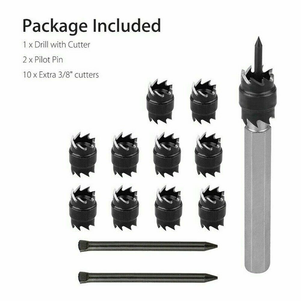 13pcs 3/8" Double Sided Rotary Spot Weld Cutter Drill Bits Cut Welds Remover Kit