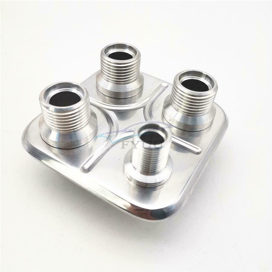 1 Piece 4Ports Aluminum Brushed Finish Firewall Bulkhead Heater&A/C Hose Fitting