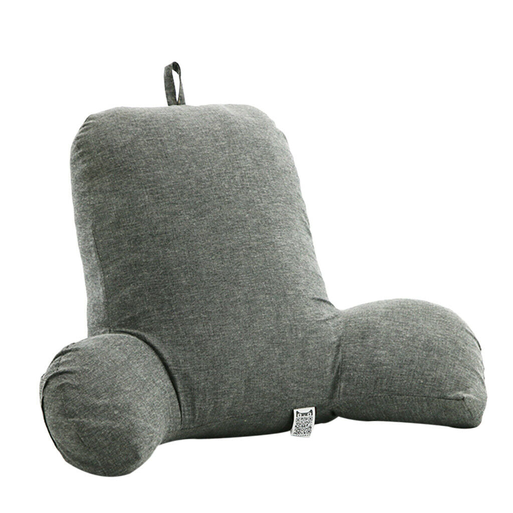 Soft Backrest Sofa Cushion Reading Pillow Chair Back Support TV Gaming Grey