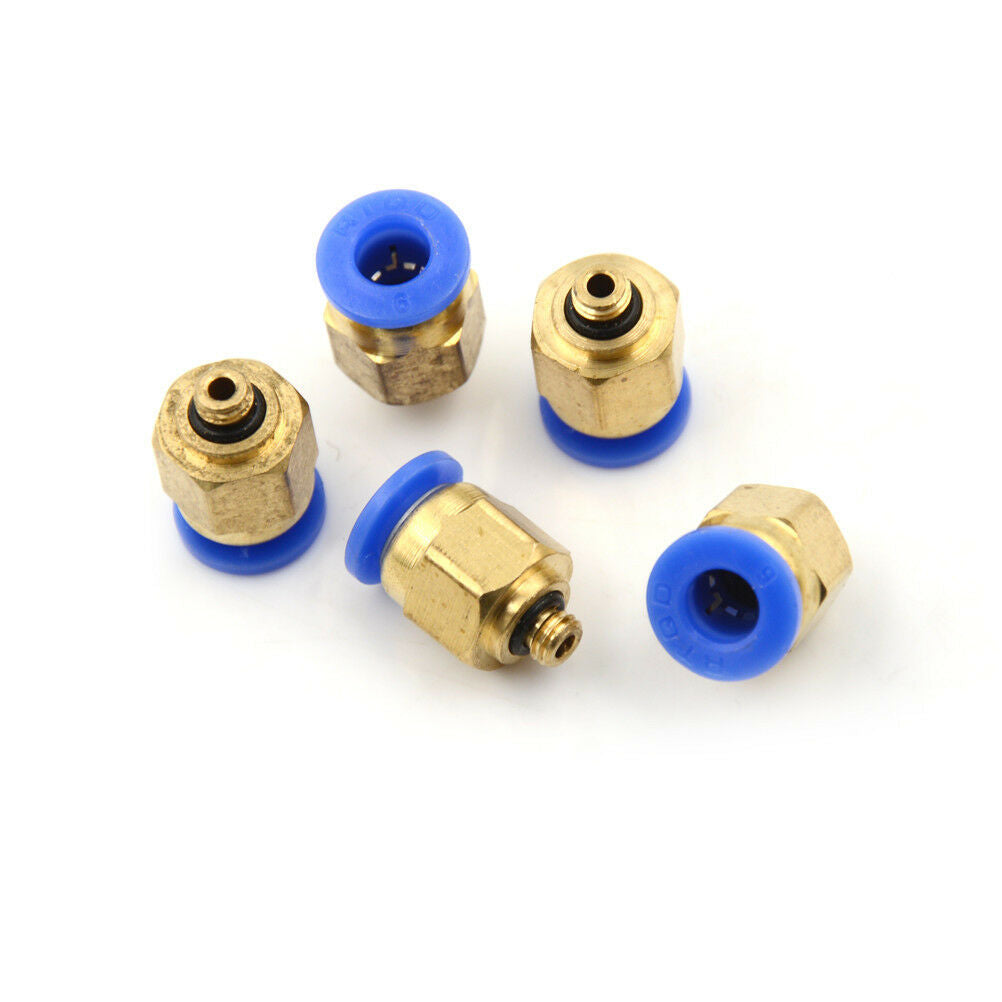 5PCS Male M5 - 6mm Straight Push in Fitting Pneumatic Push to Connect Air WF