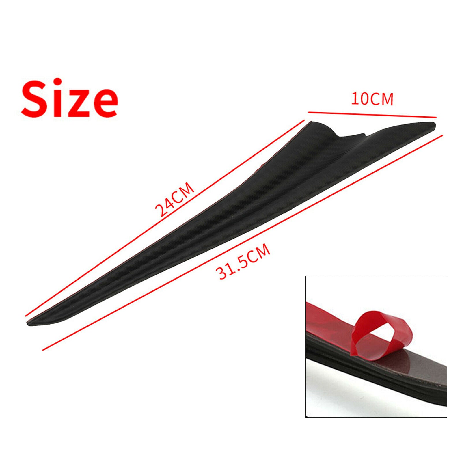 2x Vehicles Front Bumper Spoiler Diffuser Fins Valence Chin & Tape Black