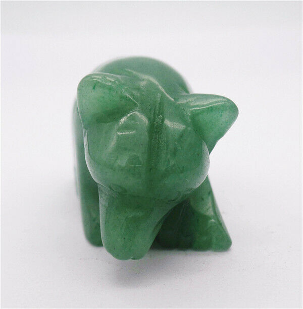 47x28x23mm Natural Green Aventurine Carved Bear Decoration Statue Decor HH7728