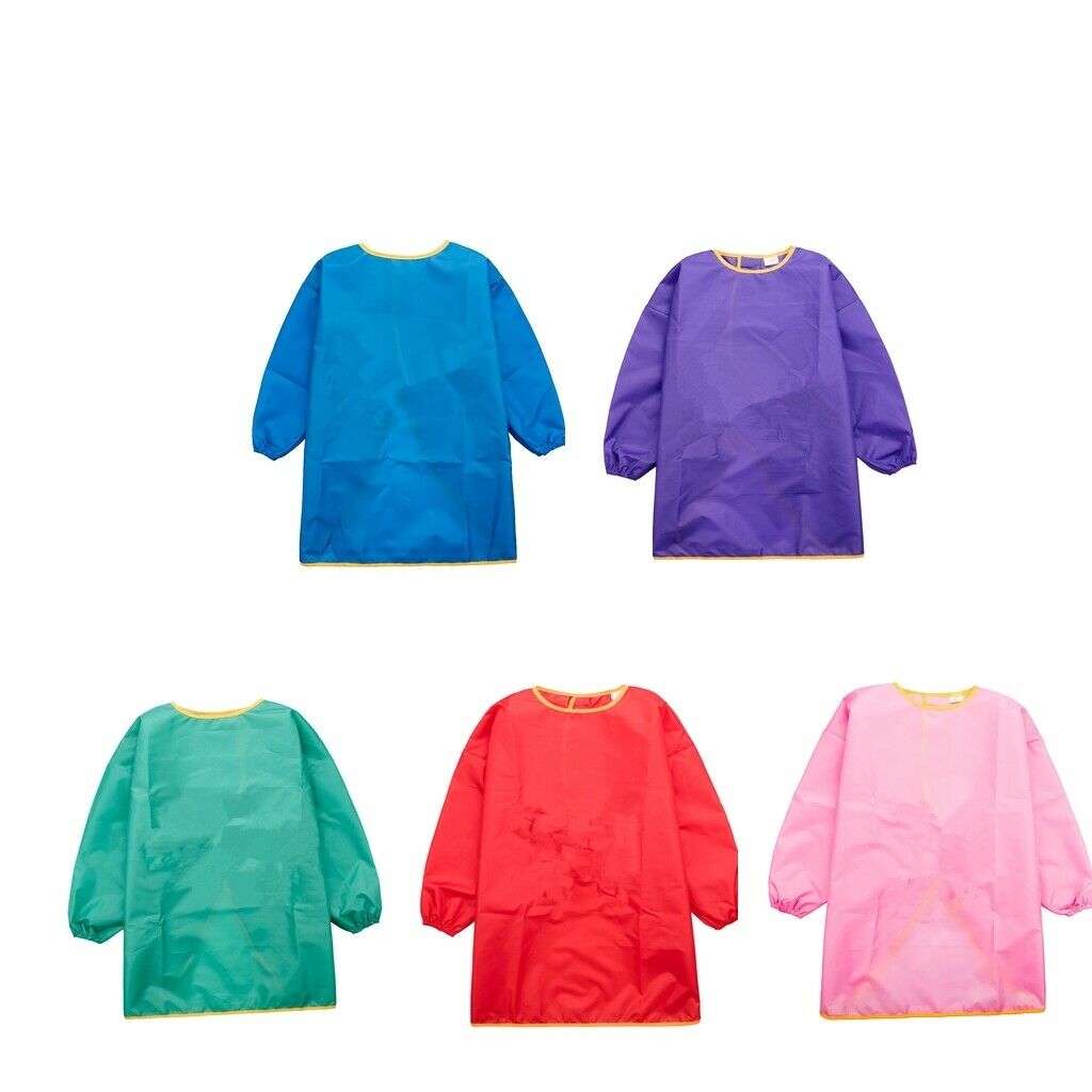 5pcs Kids Waterproof Apron Long-sleeve Smock Painting Art Toddler for 130-150cm