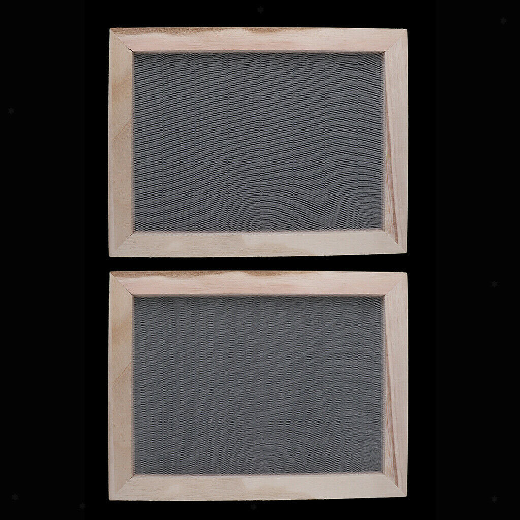2x Wood Paper Making Frame Papermaking Mold Rectangular Mould Frame