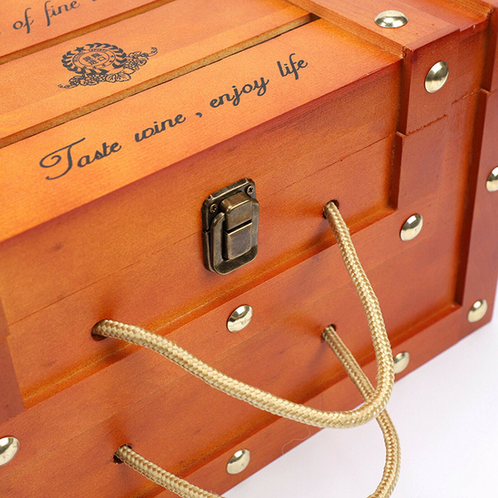 Wooden Red Wine Box Storage Champagne Wine Carrier For 6 Bottles Craft
