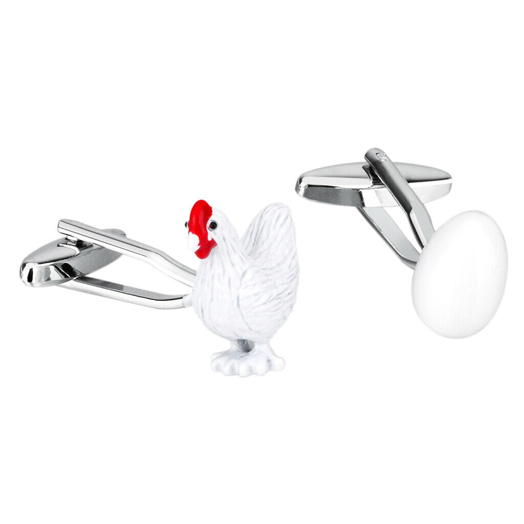 Chicken Egg Design Cuff Links Metal Shirt Stud Formal Dress Cuff Links Gift