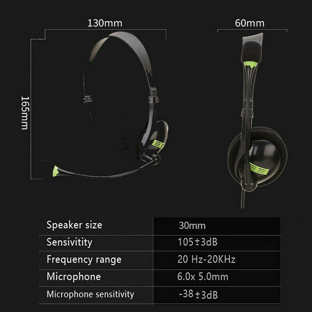 Video Gaming Headset Mic Stereo Bass Surround Headphone For PS5/Xbox/PC/Computer