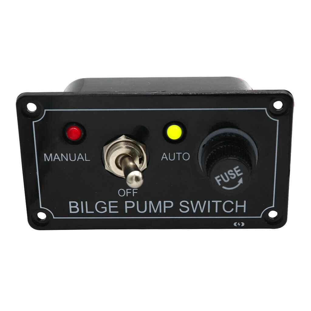 Marine Boat 3 Way Indicator Bilge Pump Switch W/ LED Panel Toggle Switch Panel