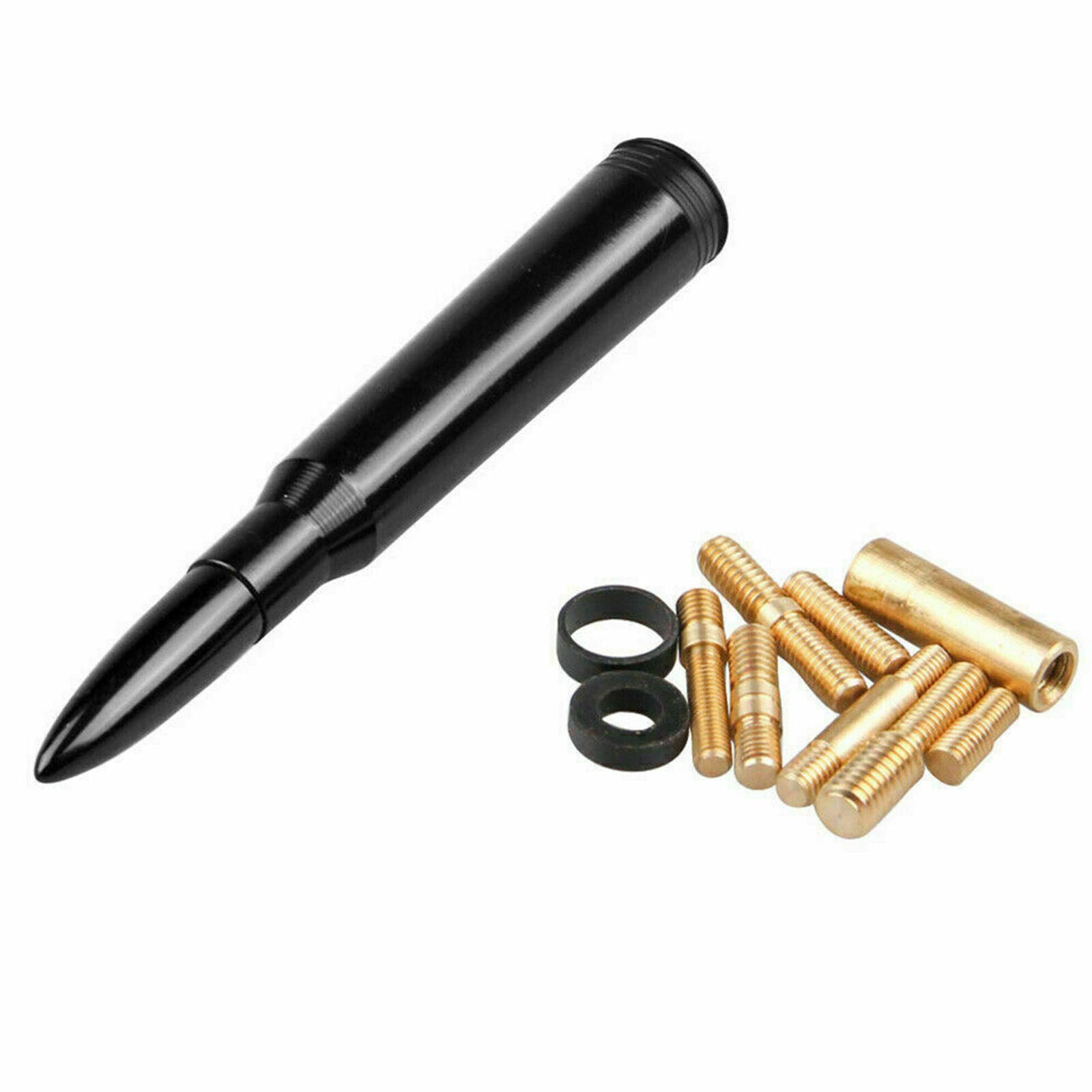 50 Cal Aluminum Bullet Ammo Short Antenna Black Kit For Dodge Ram 1500 2500 3500