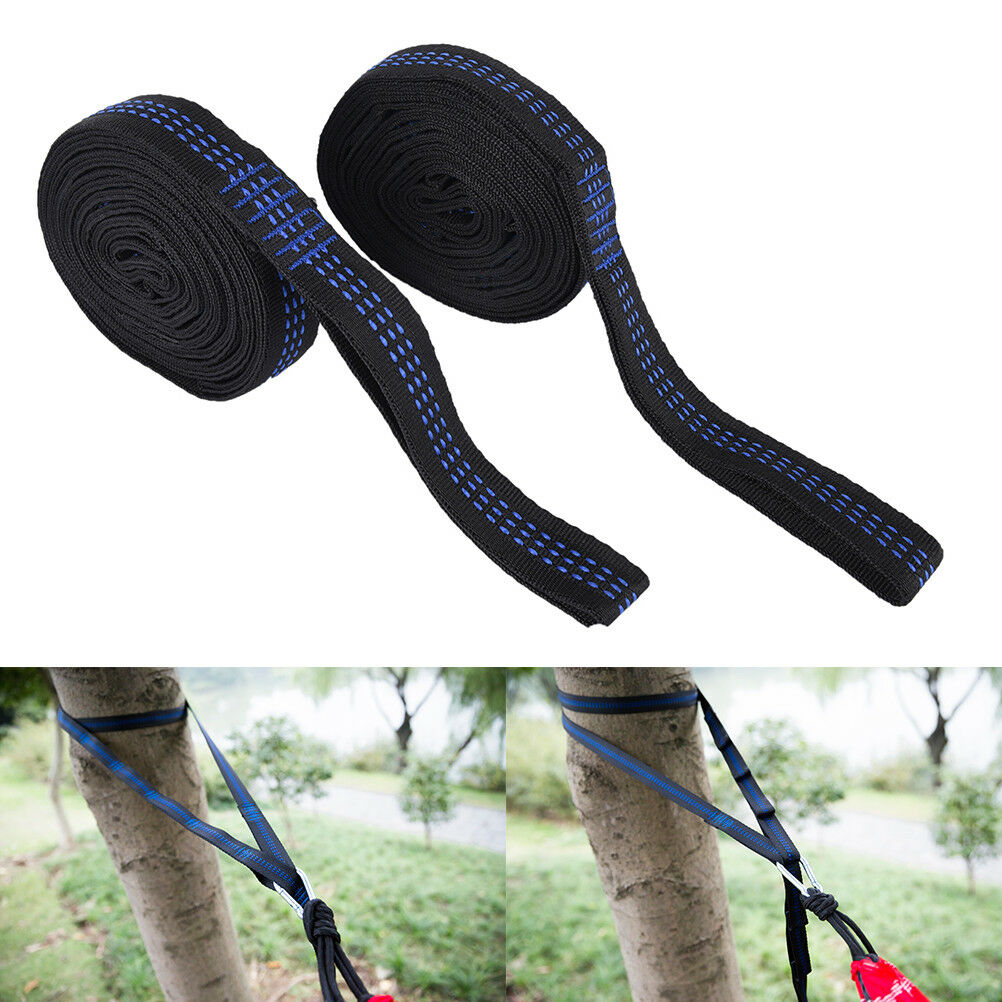 2x adjustable tree hanging hammock belts heavy duty extension straps 16 loops DD