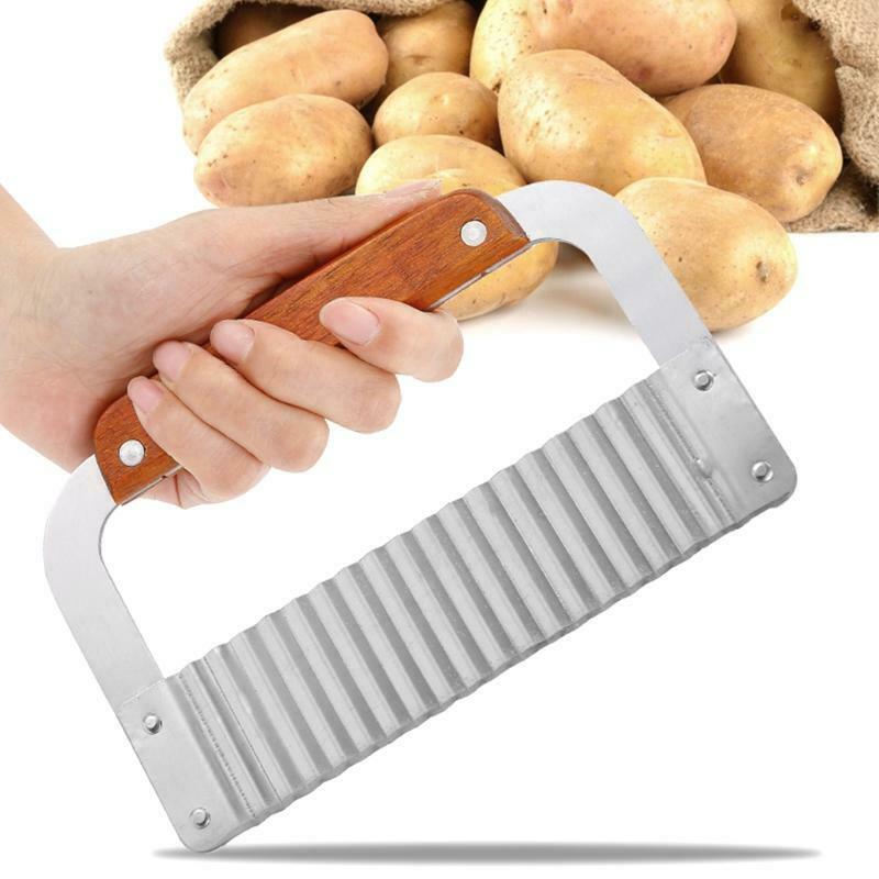 Crinkle Wavy Cutter Stainless Steel Vegetable Potato Chip French Fry Slicer Tool
