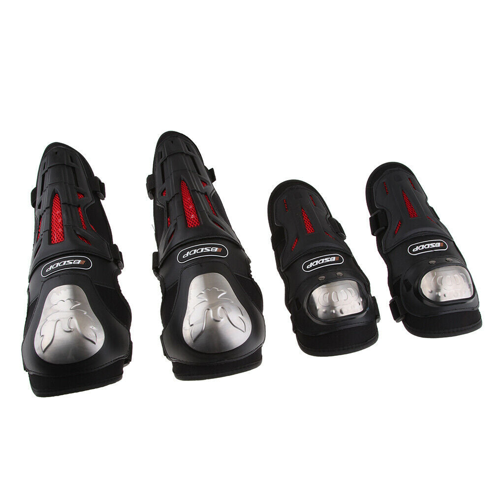 4Pieces Adults EVA Motorcycle ATV Motocross Elbow Knee Pads Shin Guards