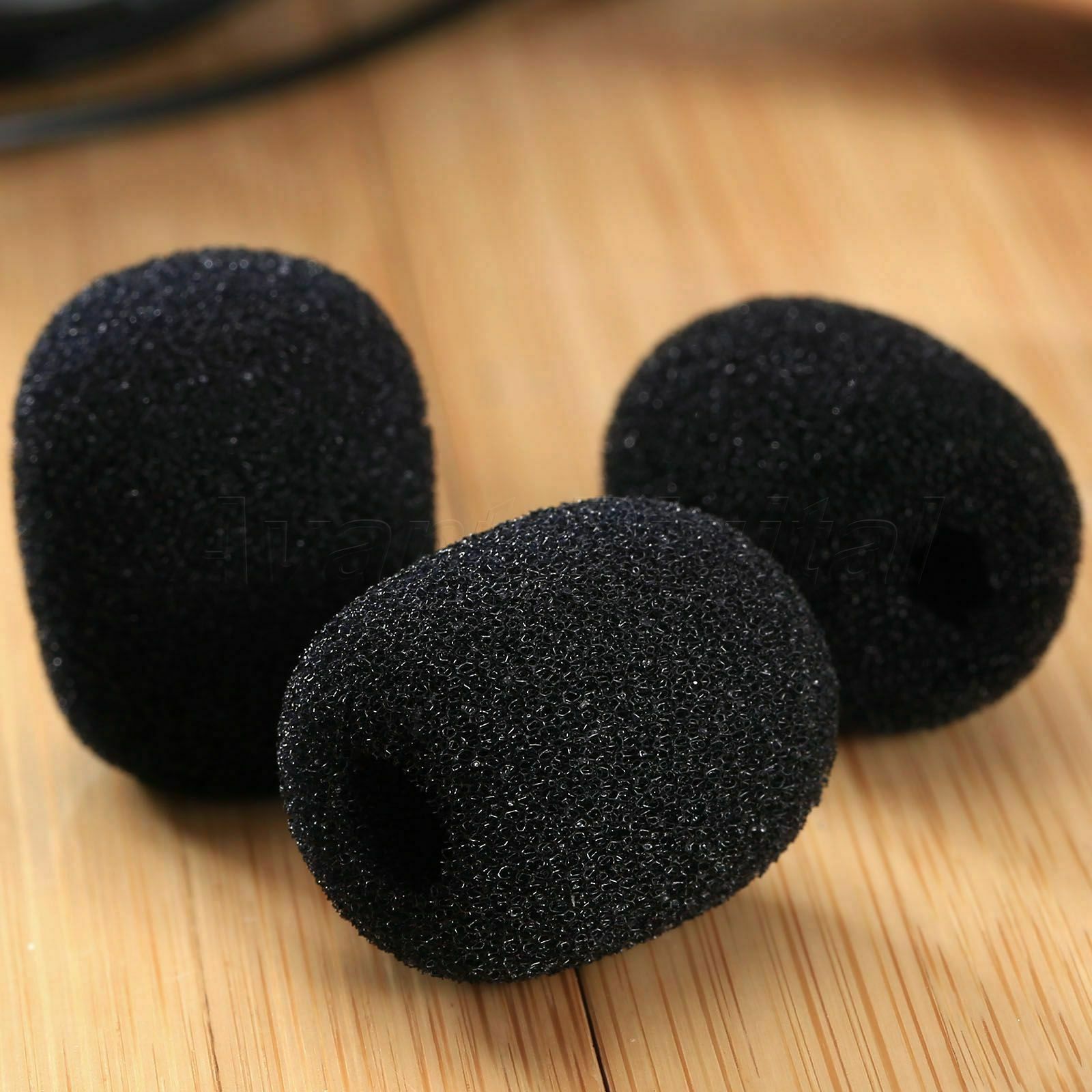 25x6mm Black Mini Microphone Headset Windscreen Foam Headphone Mic Cover Caps
