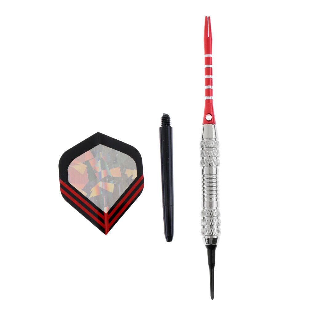 3 Pieces Professional Soft Tip Darts Electronic Darts Iron Barrels Red