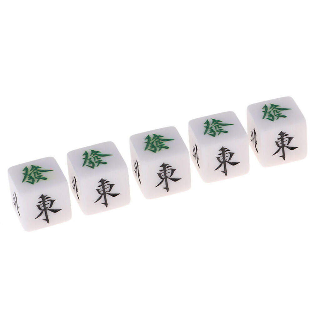 22mm Board Game Mahjong Accessory Set with 5 Cubes