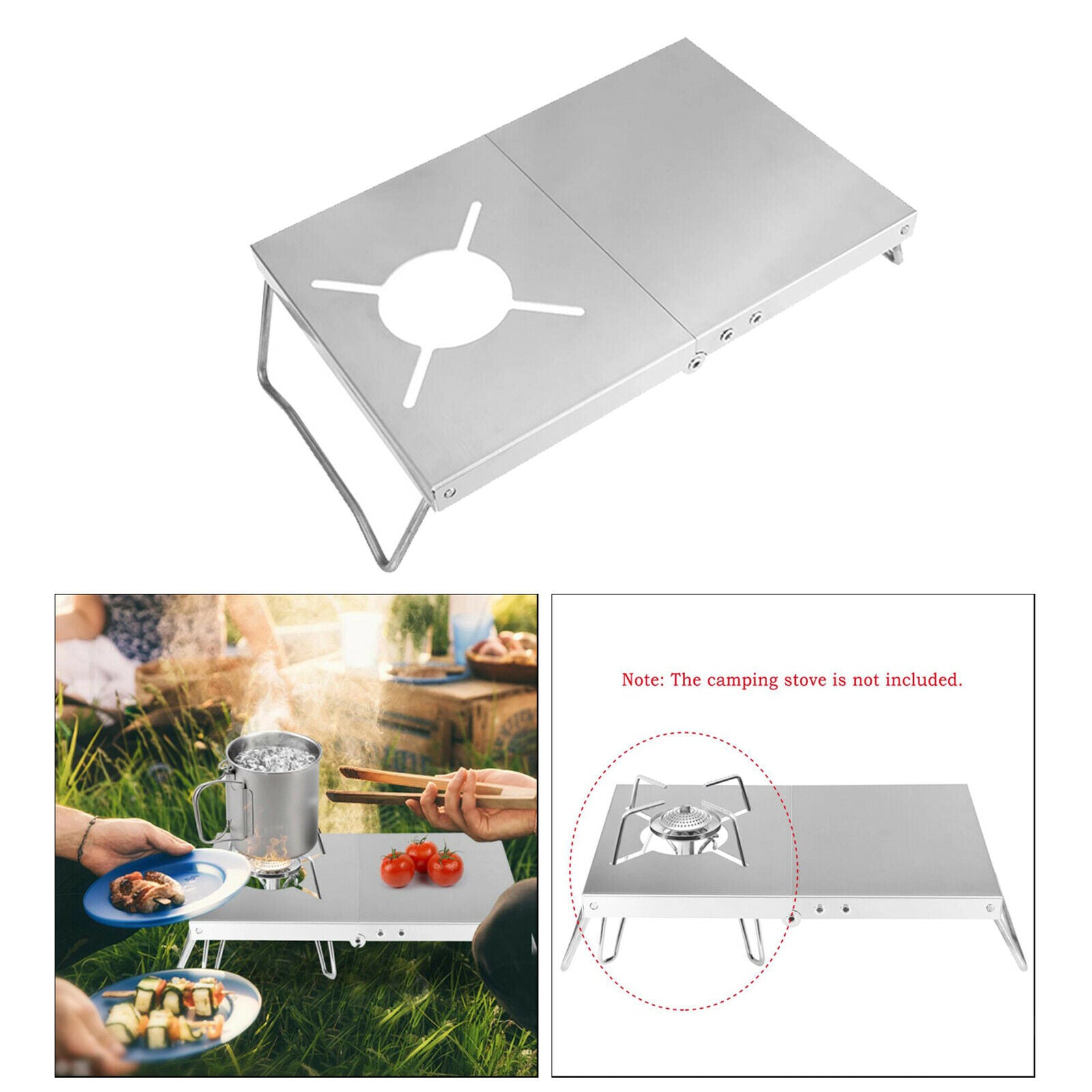 Portable Folded Table Camp Stove Stand Holder Picnic Backpacking Hiking Tool
