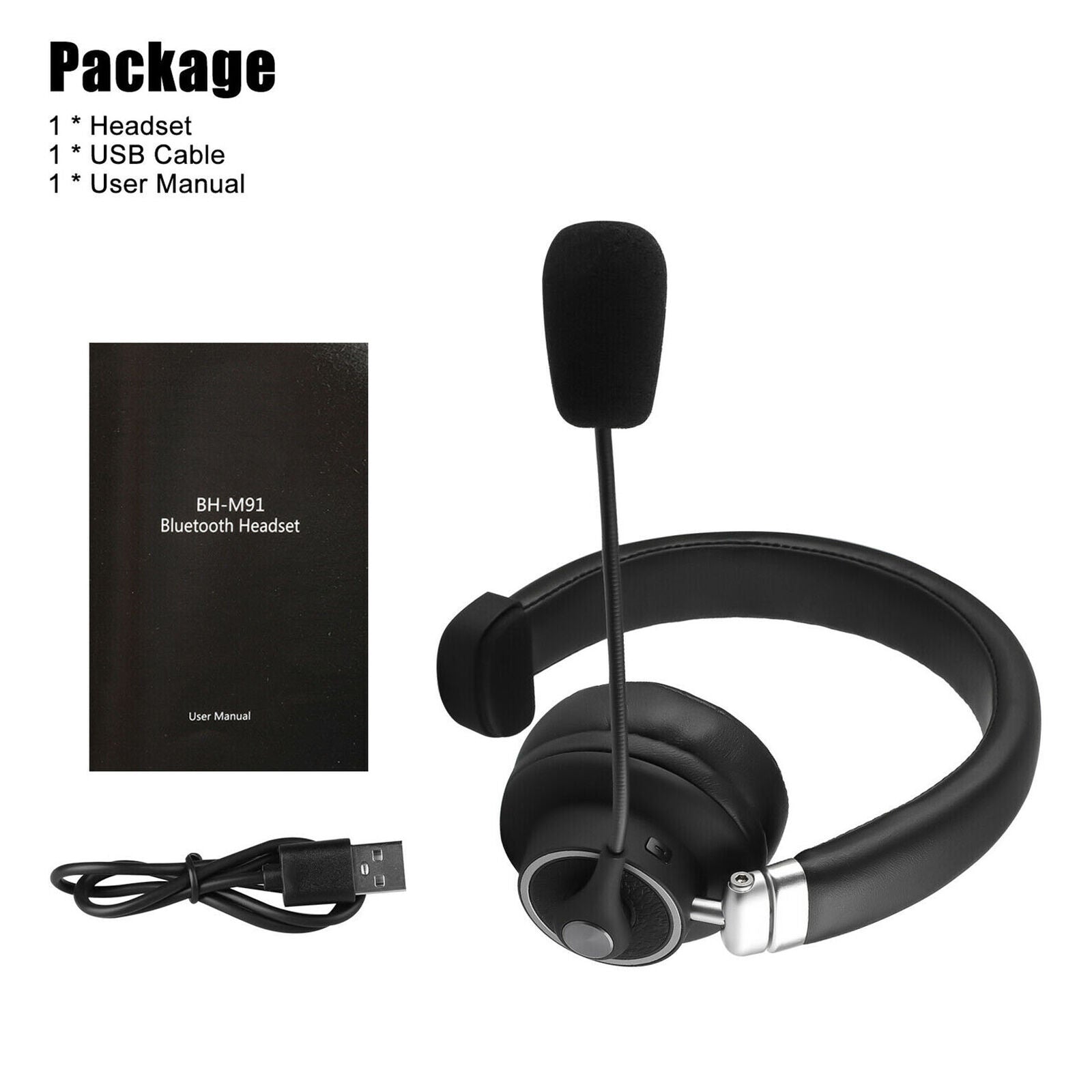 Wireless Headphones Bluetooth 5.0 Mic Headset Noise Cancelling For Truck Driver