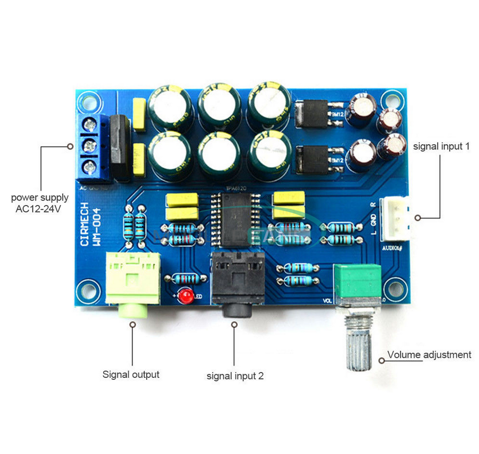 TPA6120A2 TPA6120 Headphone Amplifier Board HIFI Headphone AMP AC/DC 12V-24V