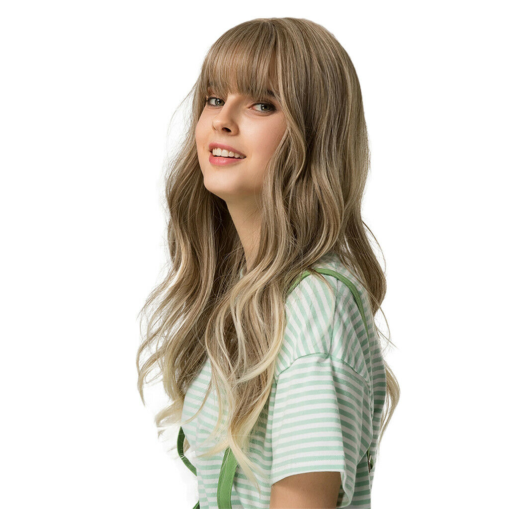 Girls Wavy   Middle Part Wigs Full Head Christmas Fancy Dress Daily Wig