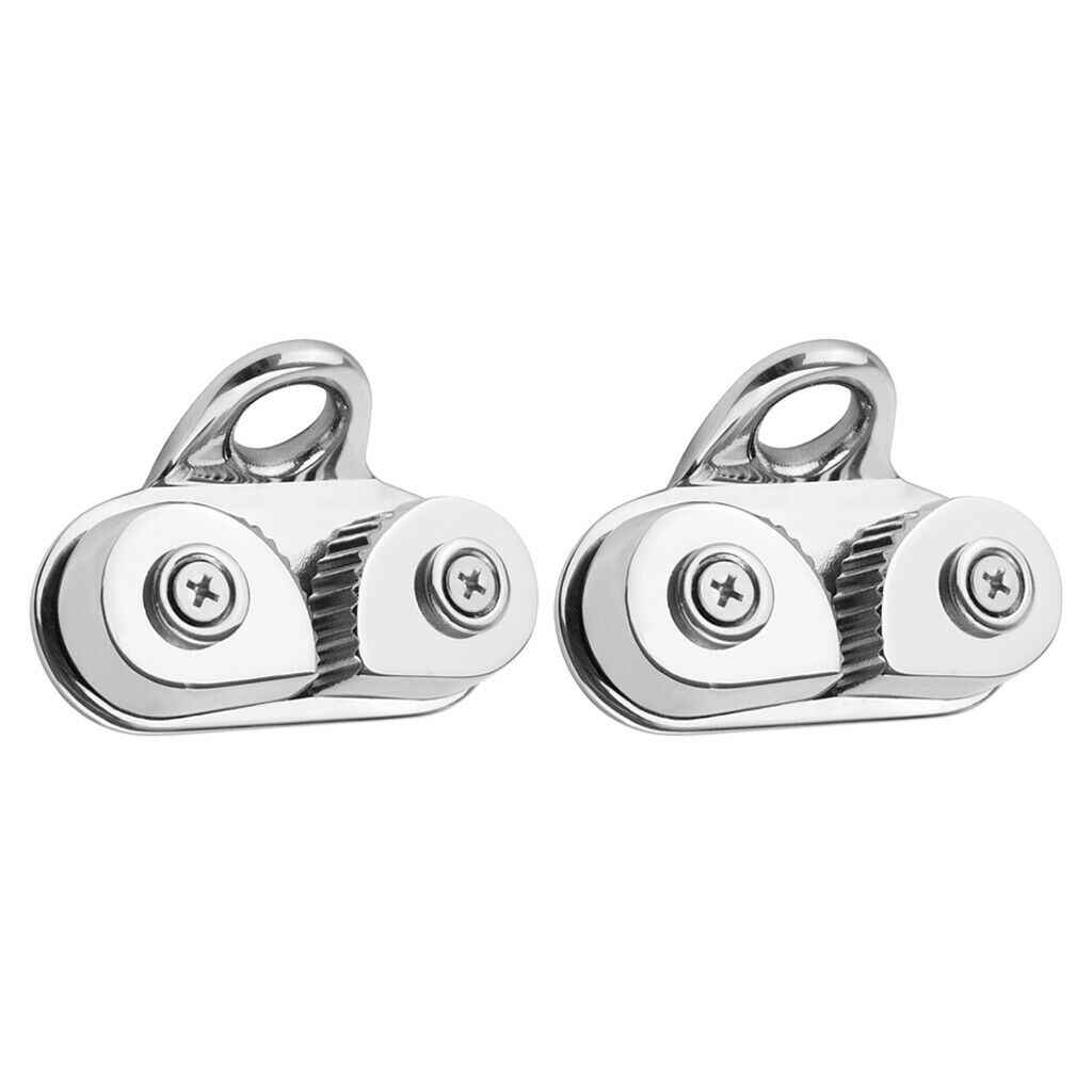 2x Durable Boat Sailboat Cam Cleat With Leading  For 3-15mm Line Rope
