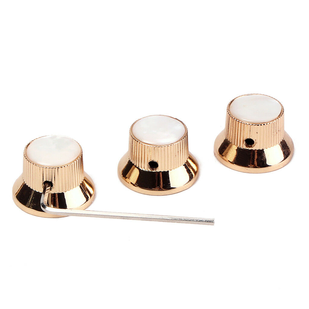 Pack of 3 Golden Volume Tone Speed Control Knobs for Electric Guitar/Bass #1