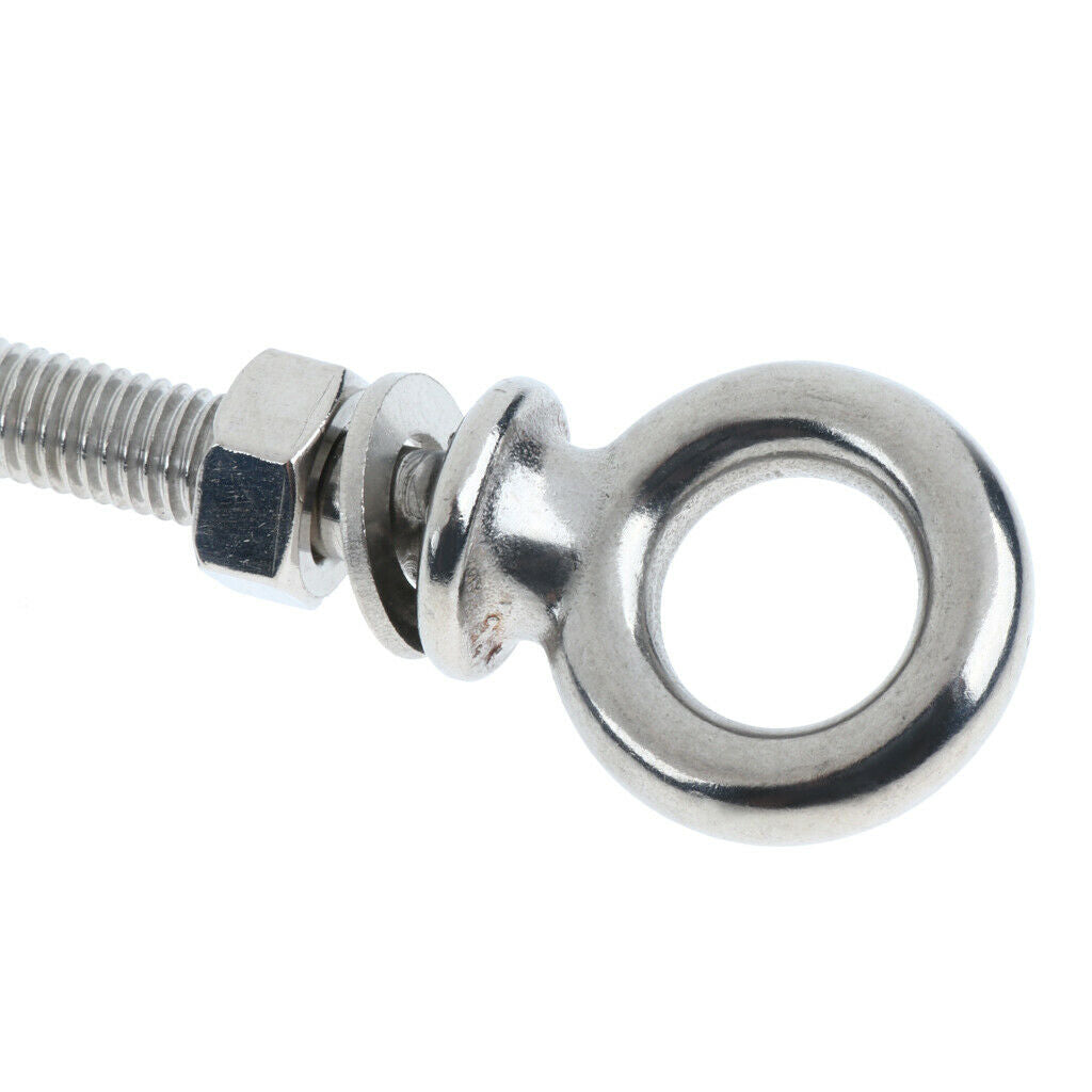 2Pcs M8 80mm Eye Bolt Kit Stainless Steel with Nut and Washer