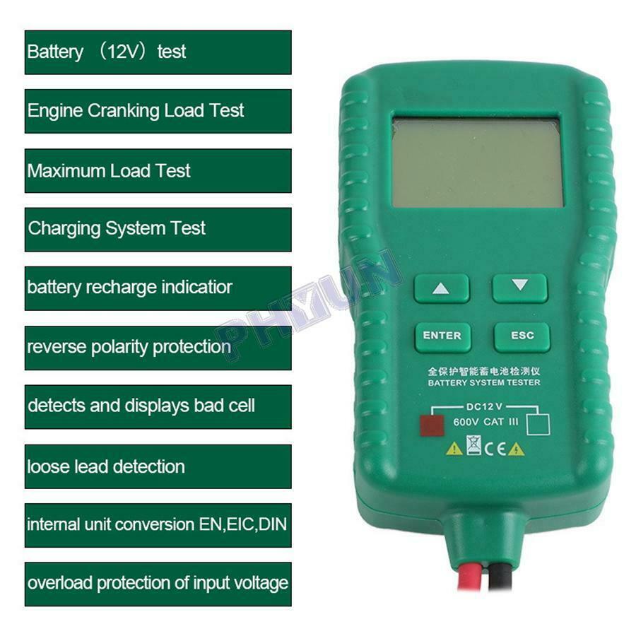 Car Battery Tester AH CCA Voltage Battery Load Analyzer Storage Battery Tester