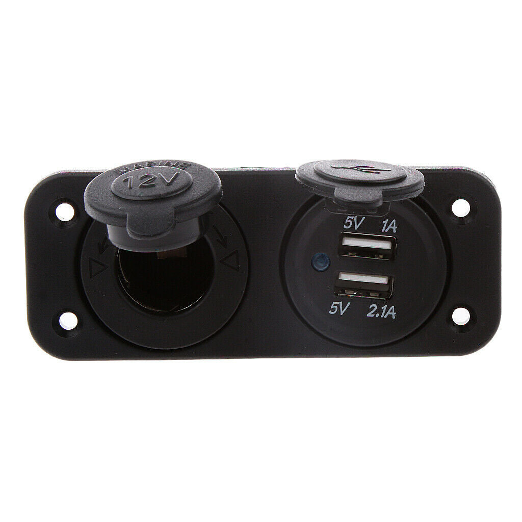 12V Car Cigarette Lighter Socket Splitter Dual USB Power Adapter Charger