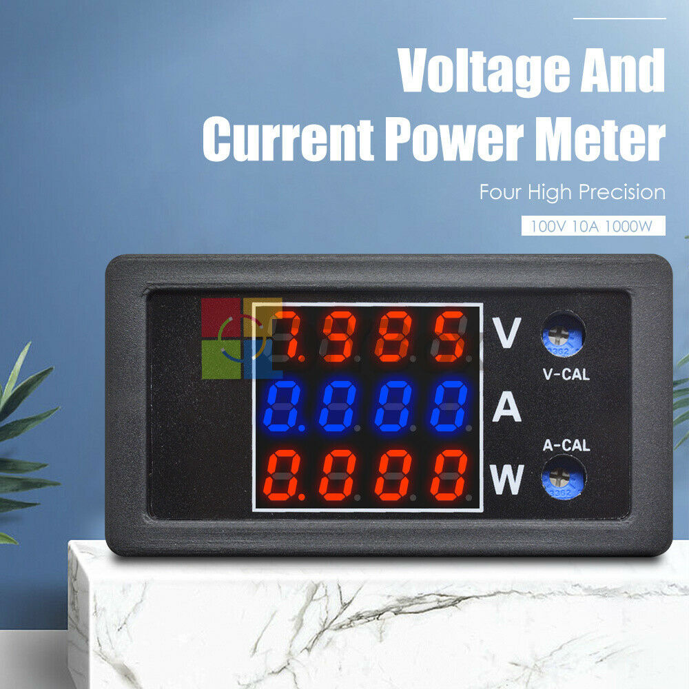 Four-digit Power Meter 100V 10A 1000W Voltmeter Tester Voltage Current Display