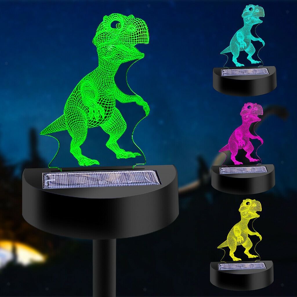 Solar Garden Light Illusion Dinosaur Waterproof Lamp Patio Backyard Decor