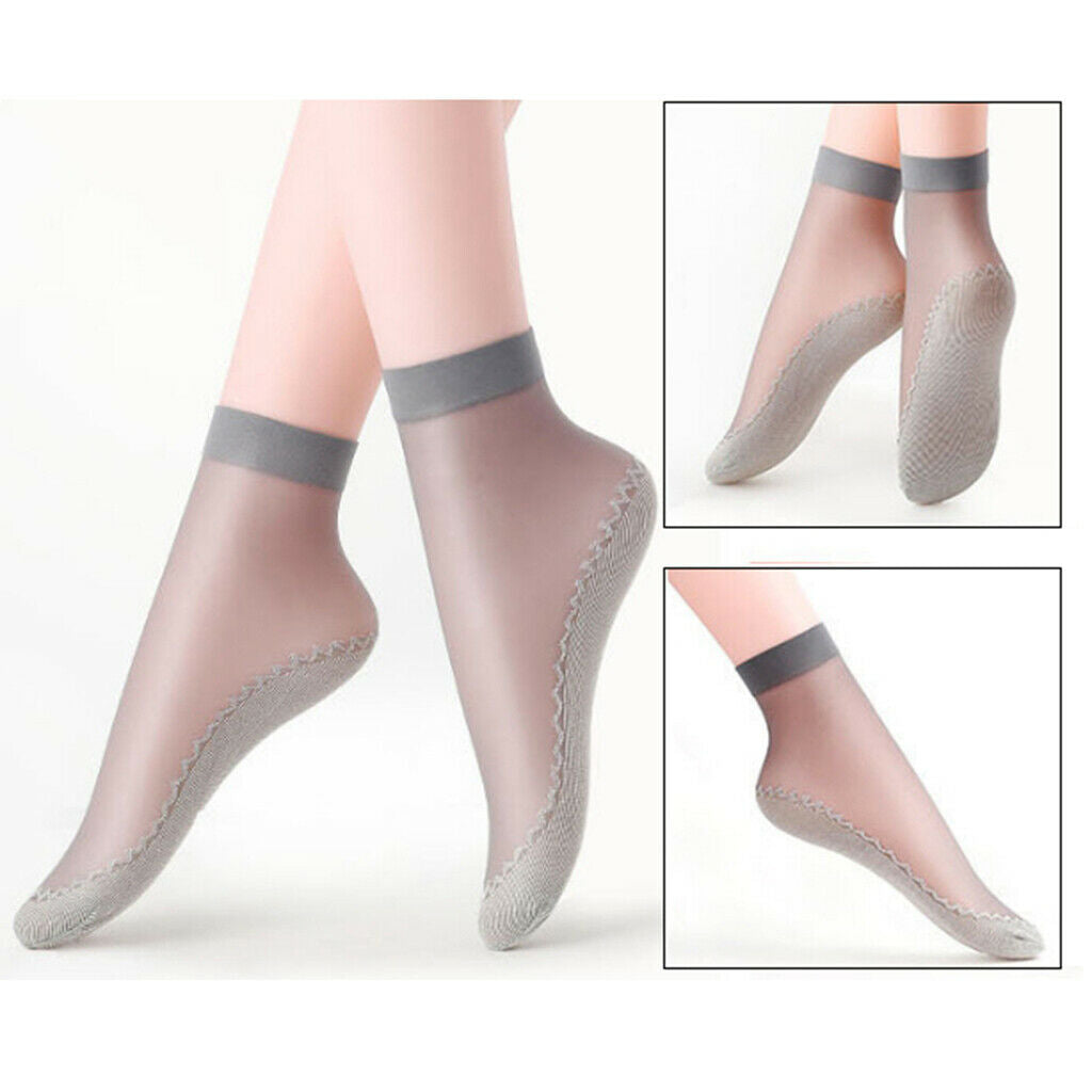 30 Pairs Chinlon Silk Summer Socks Thin Lace Wicking Slip-resistant Socks