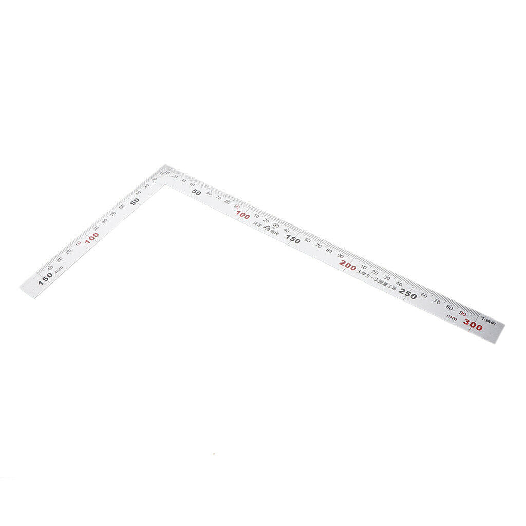 90 Degree Stainless Steel Try Square Measurement Ruler Carpenter Tool