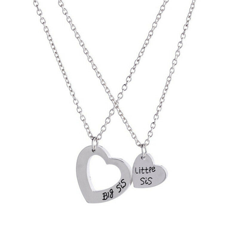 2Pcs Sister Necklace Matching "Little Sister Big Sister" Pendant NecklMUSGM TH