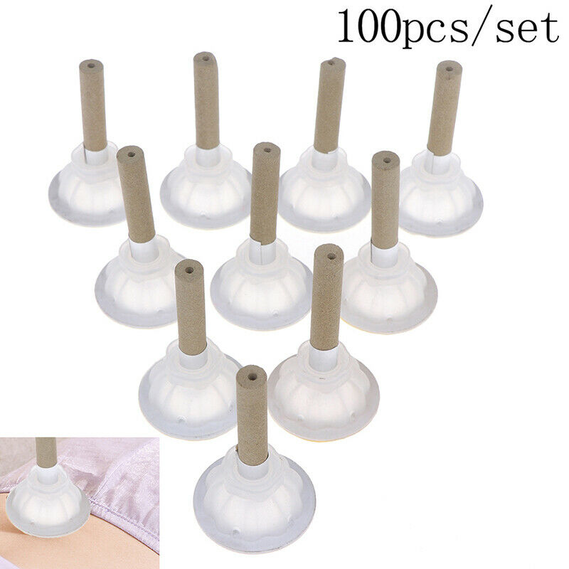 100Pcs Moxa Stick Moxibustion Tube Moxa Candle Self-Adhesive Massage St CRAU SJ