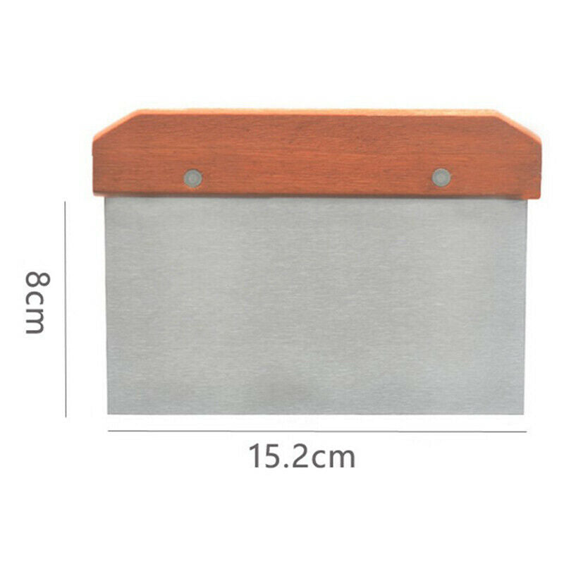 Stainless Steel Cutter With Wooden Handle Scraper Dough Cutter Cake Scrap.l8