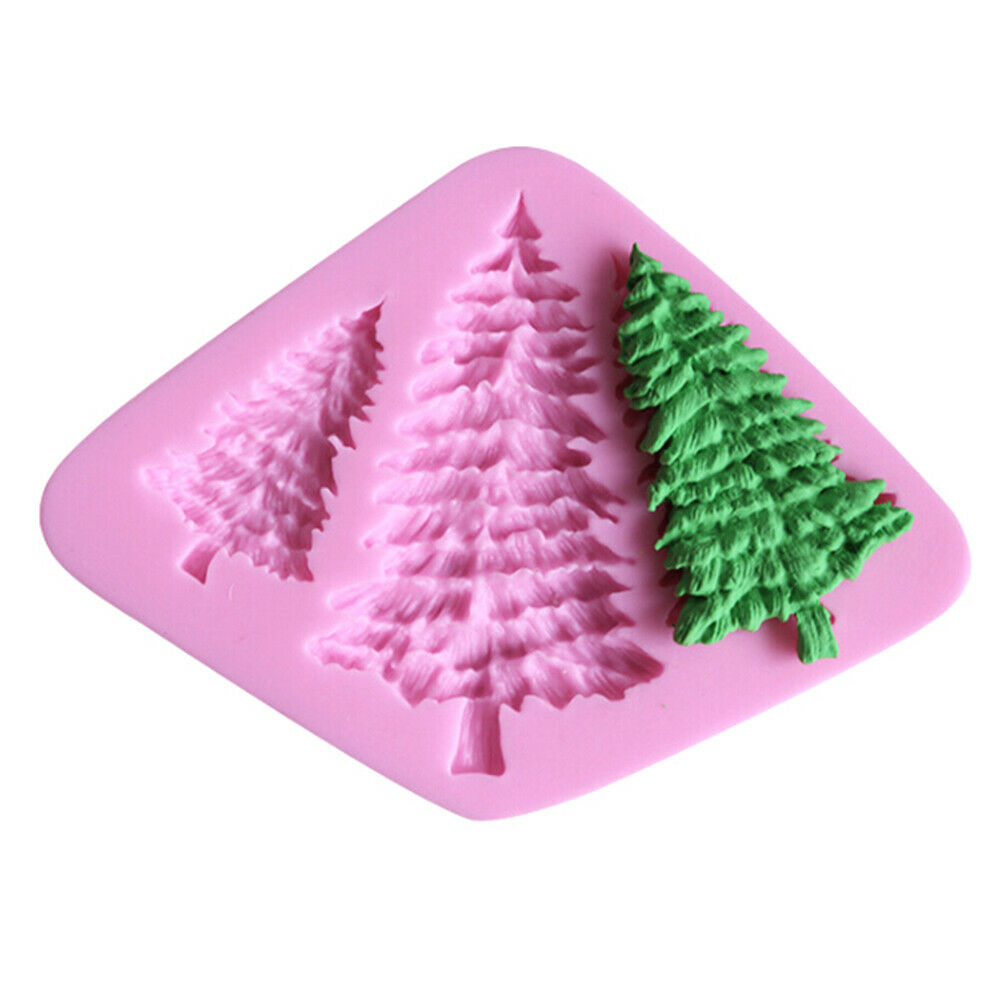 1Pc christmas tree silicone mold fondant cake decorating chocolate bakin.l8