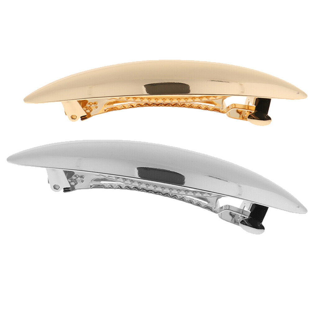 2pcs Novelty Large Rectangle French Hair Barrette Hairpins Automatic Spring Leaf