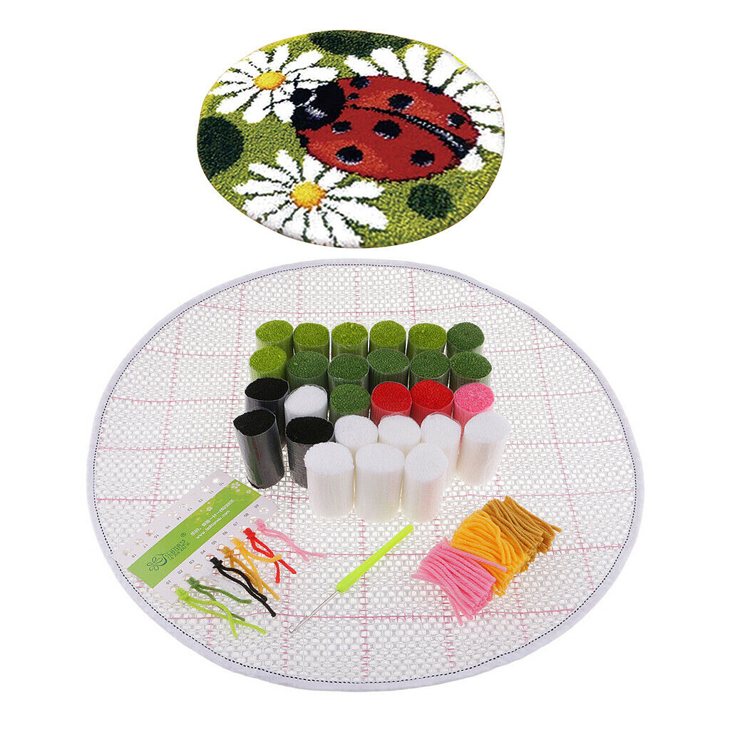 Latch Hook Kits Carpet Latch Hooking Rug Kits Cushion Embroidery Ladybug